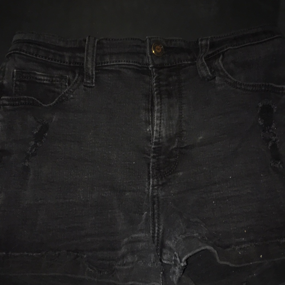 Black High Rise Short Short Jean Shorts